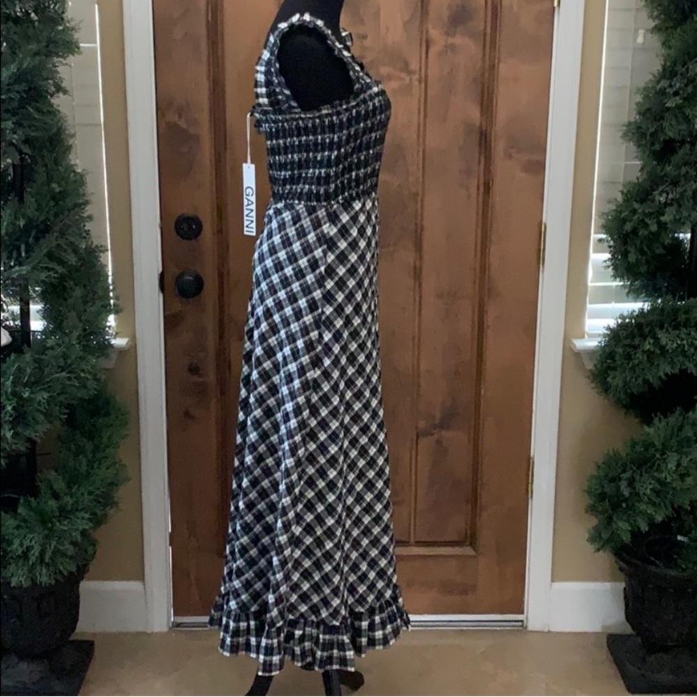 GANNI Seersucker Check Dress Gingham size 4, 8 ,10 - Picture 8 of 16